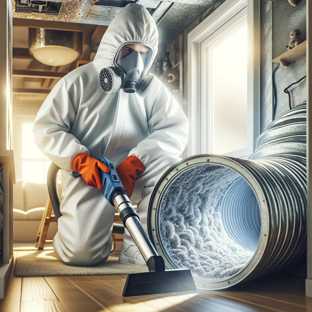 A technician from Attica Air Duct Cleaning can be seen providing air duct cleaning services in Georgetown, TX.